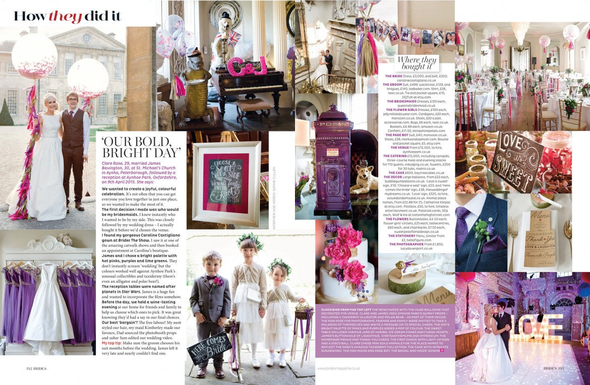 Caroline Castigliano featured in BRIDES Magazine