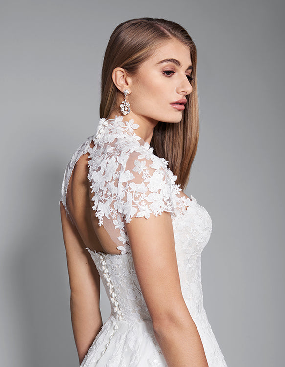 Allegro cap sleeve shrug Designer Wedding Dress from Caroline Castigliano | Caroline Castigliano Allegro cap sleeve shrug Designer Wedding Dress from Caroline Castigliano | Caroline Castigliano