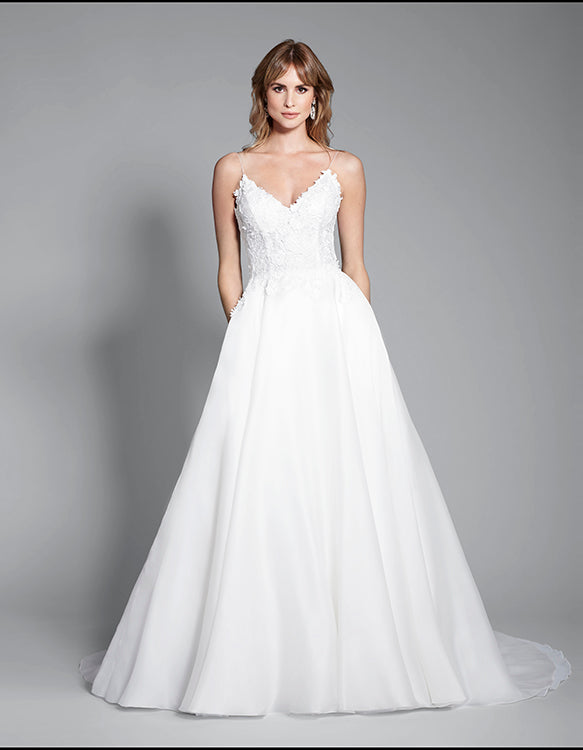 strapless open back dress Dance of the Knights Designer Wedding Dress from Caroline Castigliano