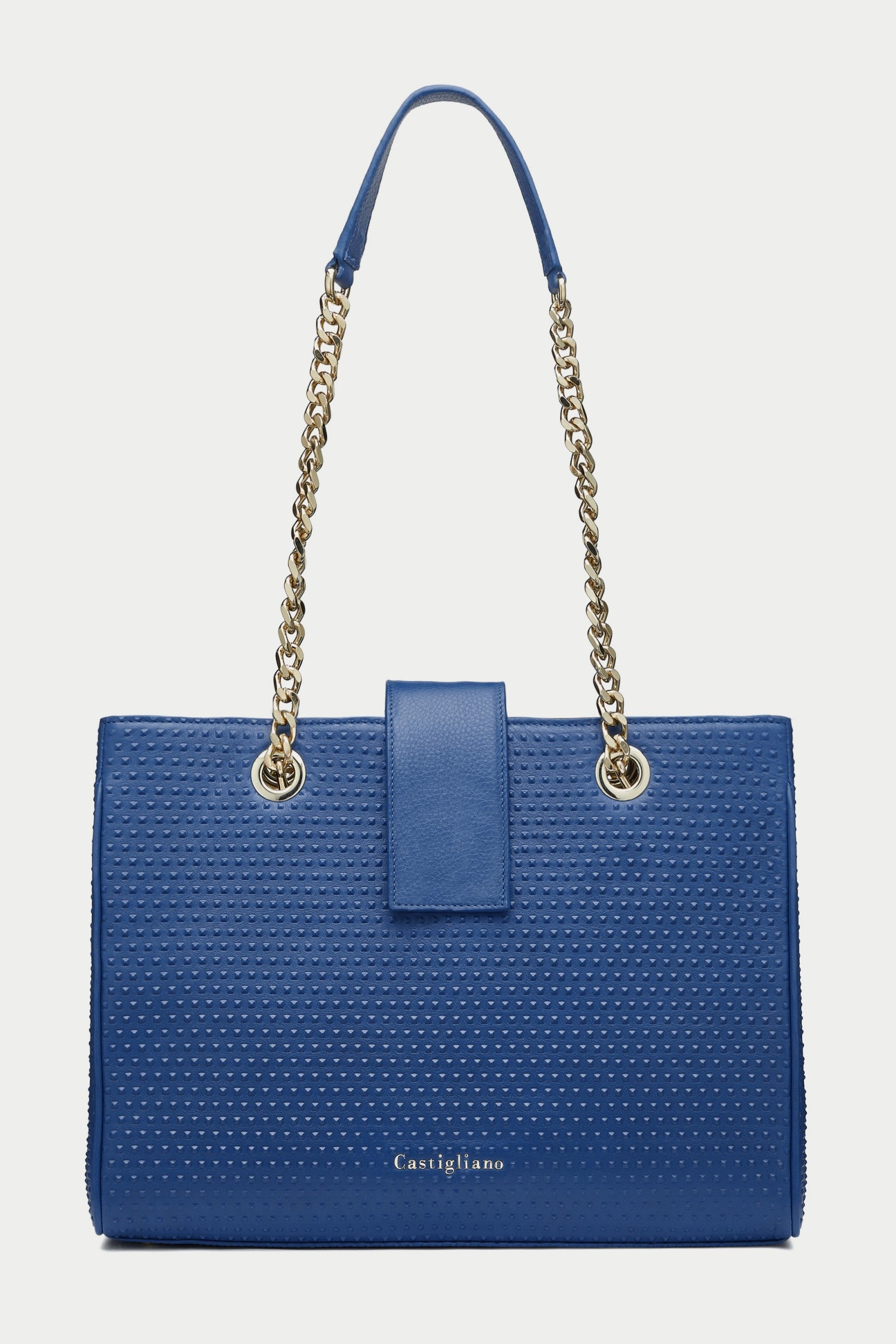 Francine BOSS PRINT MARE Blue Leather Handbag