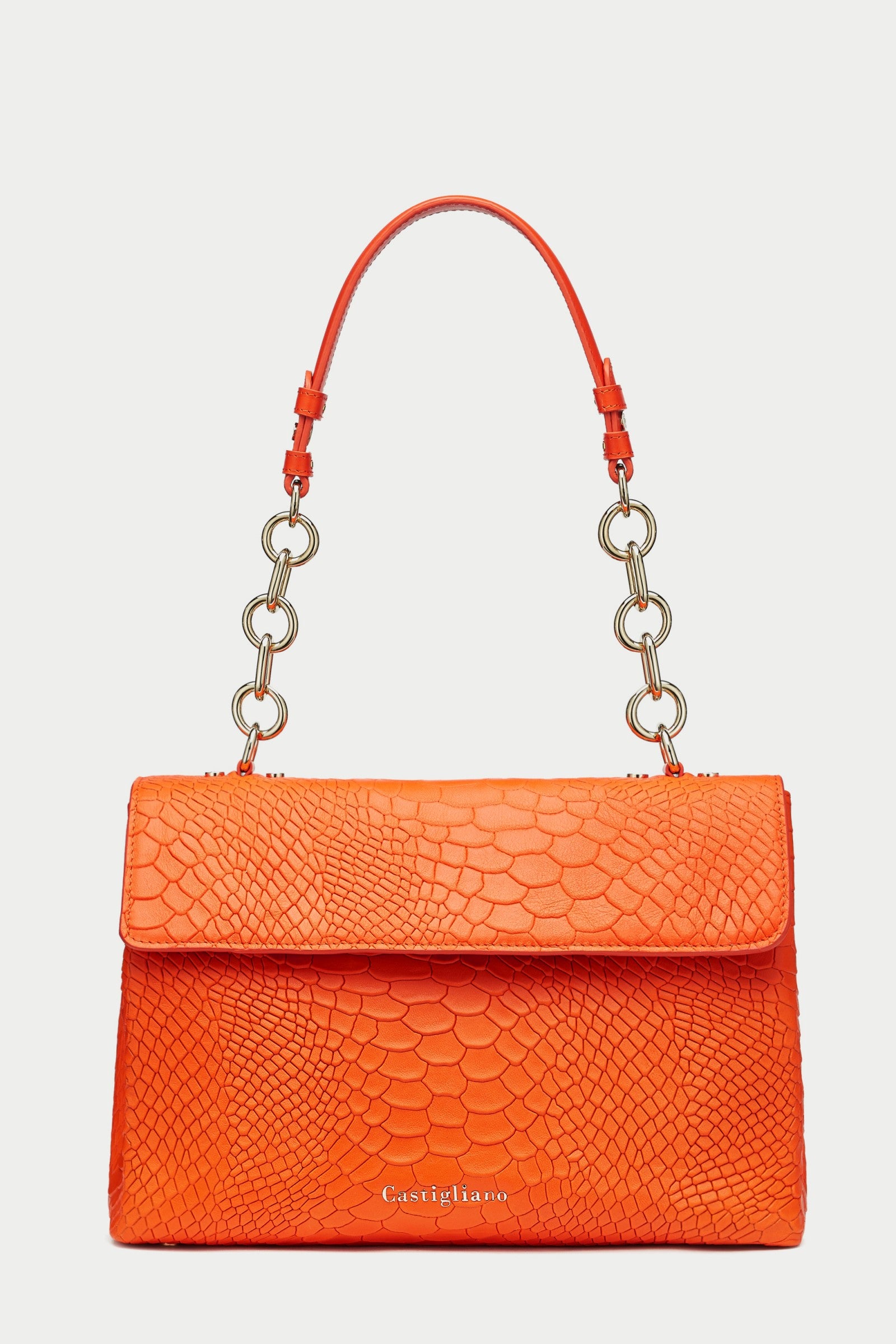 Briella ANACONDA MANDARINO Leather Handbag