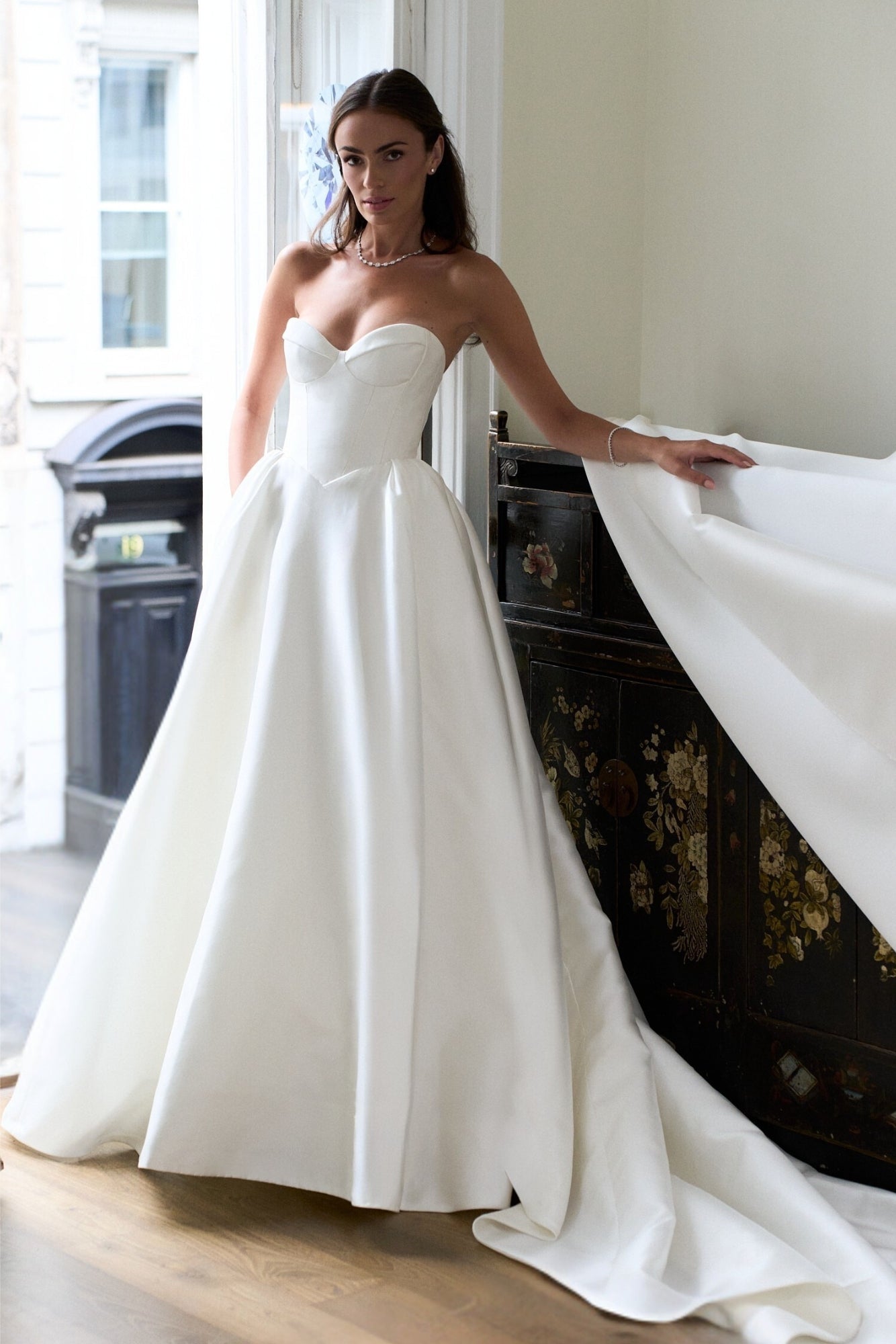 ELECTRIC IRIS: Mikado A-Line Bridal Dress | Caroline Castigliano ELECTRIC IRIS: Mikado A-Line Bridal Dress | Caroline Castigliano