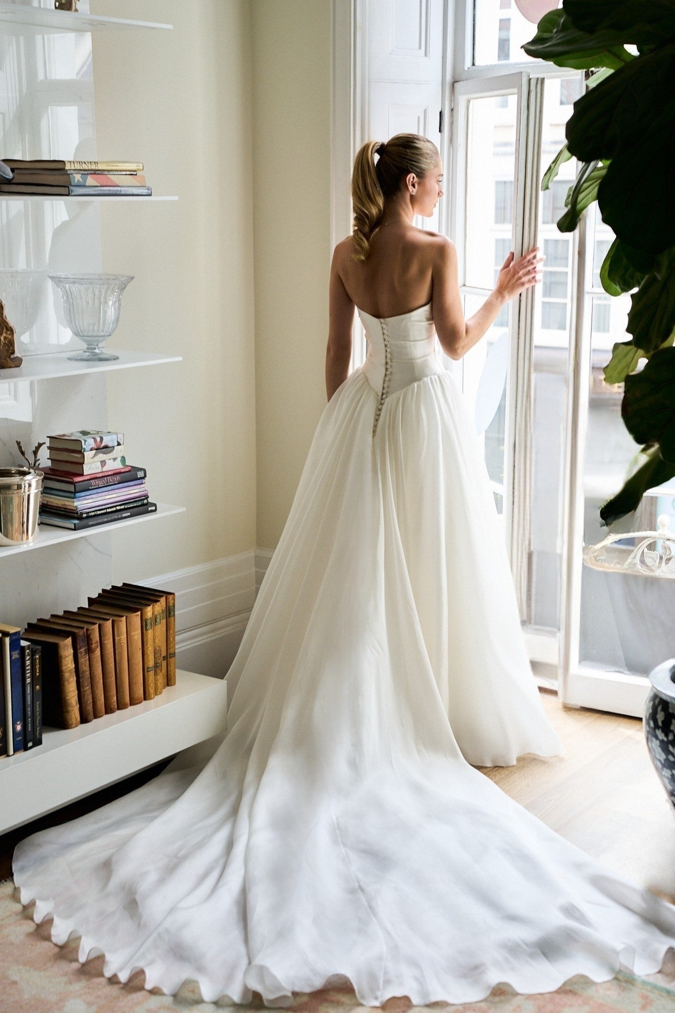 Lavender Dreams: Silk Organza Ballgown Wedding Dress