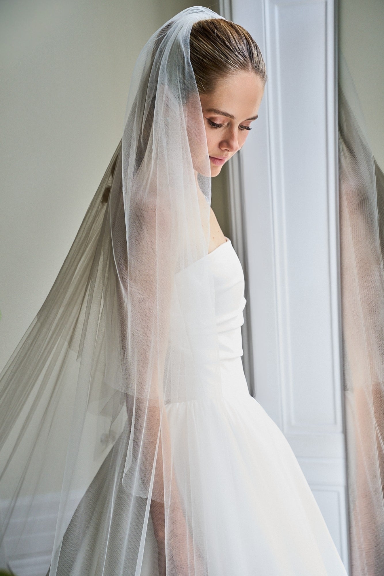 Lavender Dreams: Silk Organza Ballgown Wedding Dress