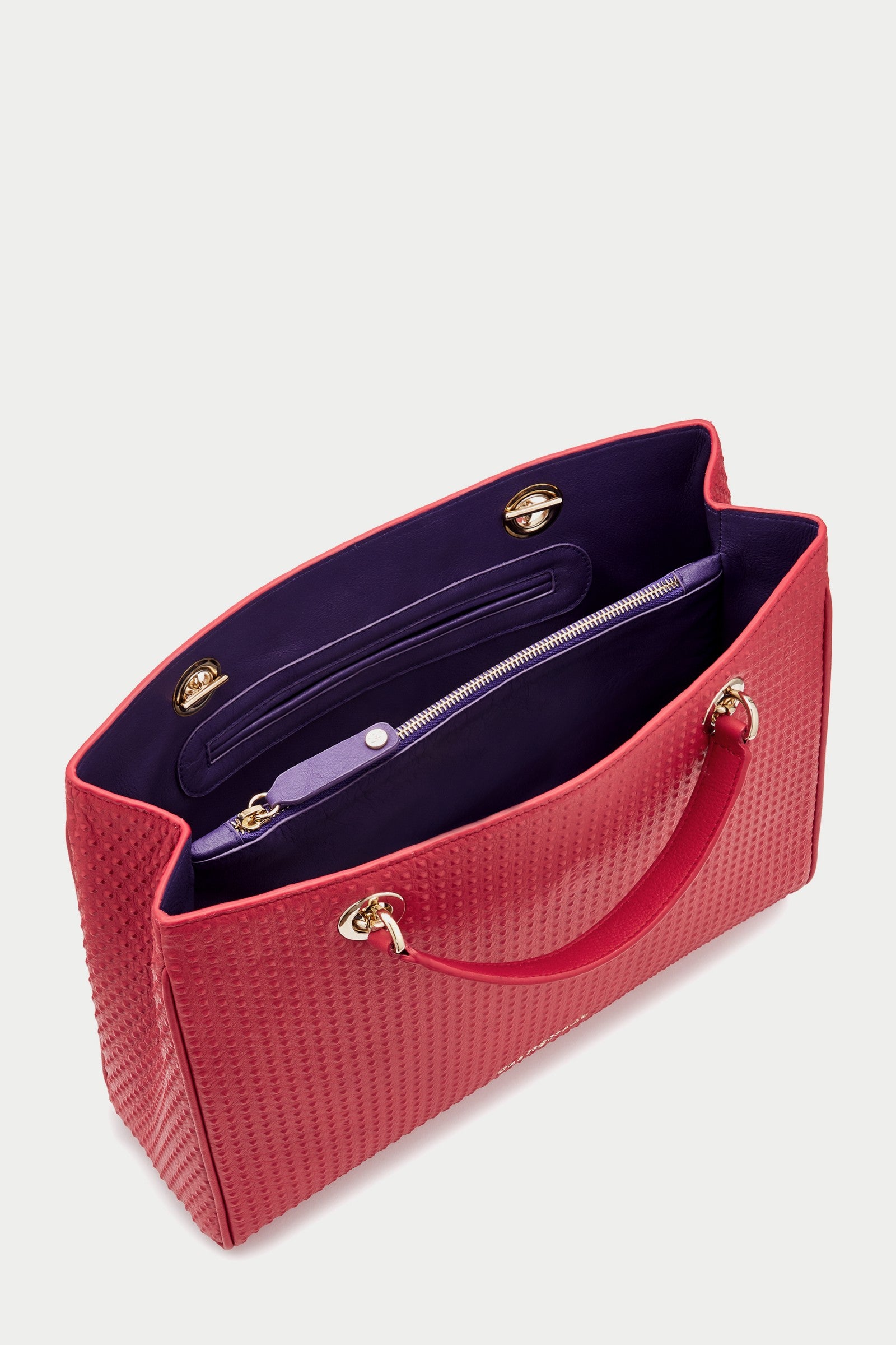 Francine BOSS PRINT LIPSTICK Red Leather Handbag