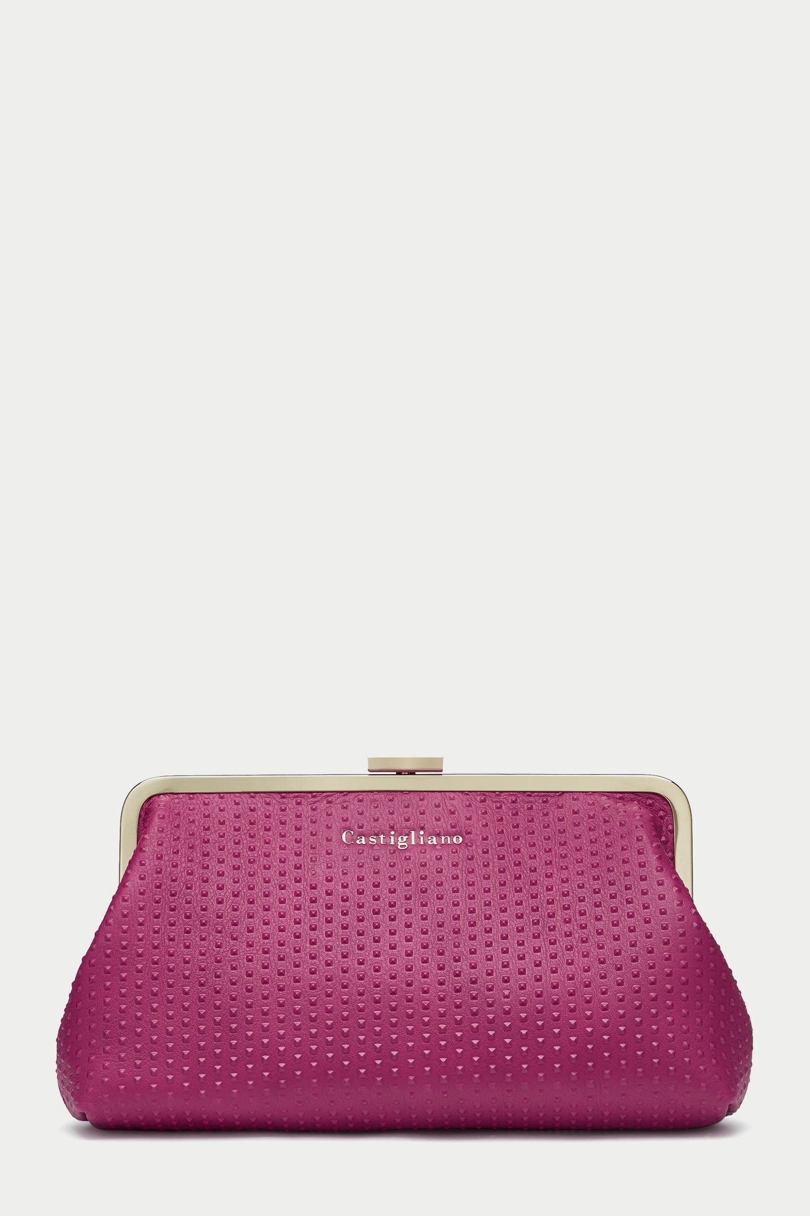 IVY BOSS PRINT FUXIA Leather Clutch