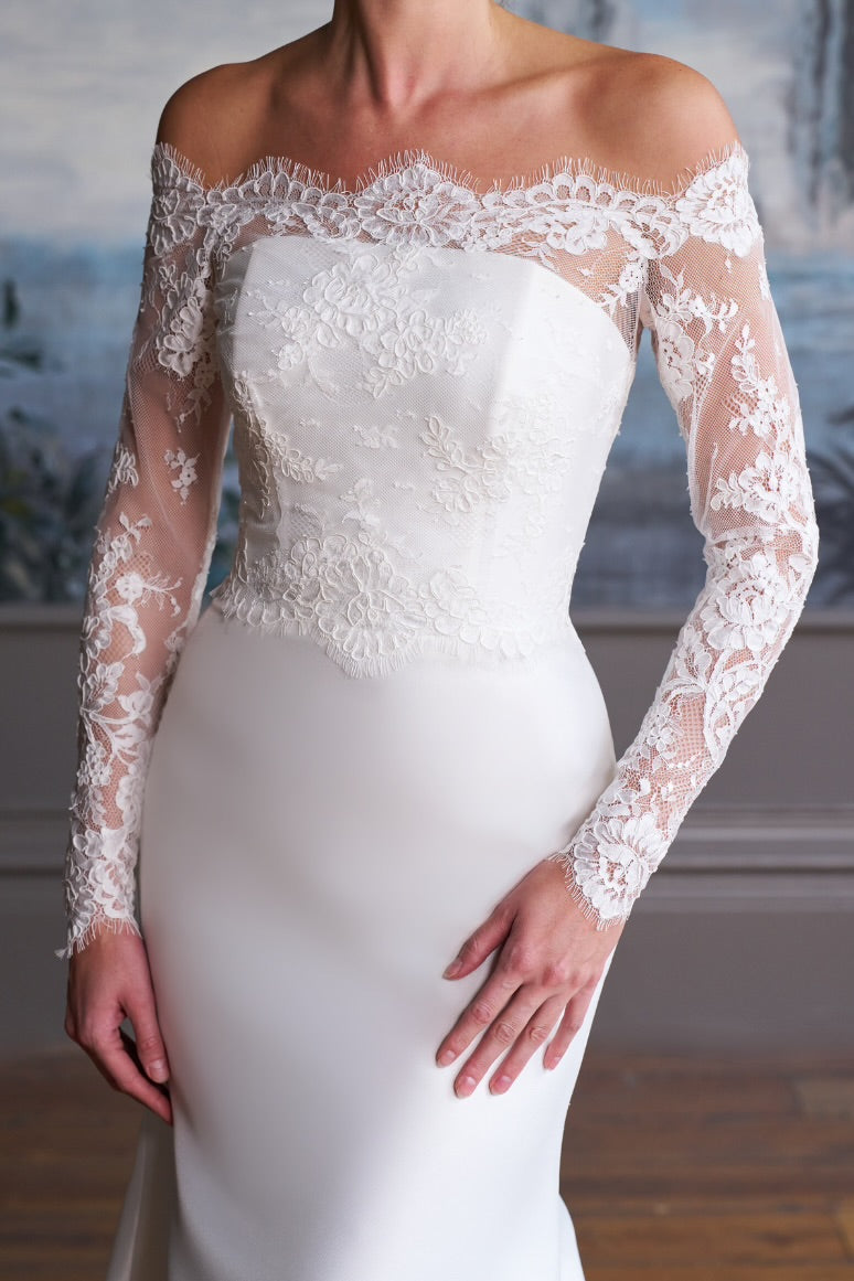 Rose Serenade Lace Bridal Shrug | Caroline Castigliano Rose Serenade Lace Bridal Shrug | Caroline Castigliano