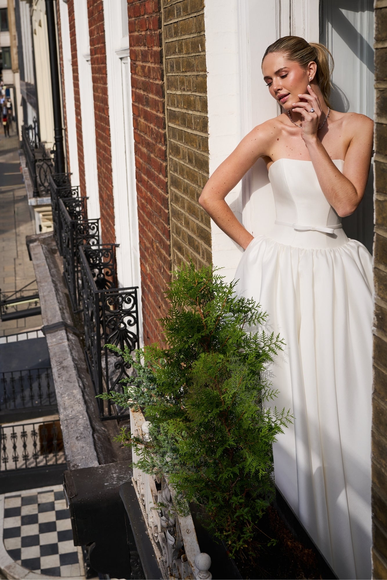 Velvet Orchid: Mikado Dropped-Waist Wedding Dress