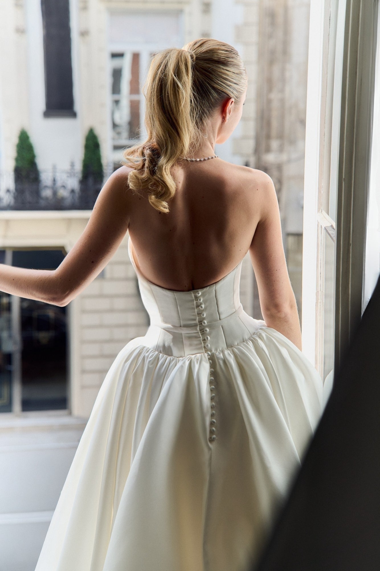 Velvet Orchid: Mikado Dropped-Waist Wedding Dress