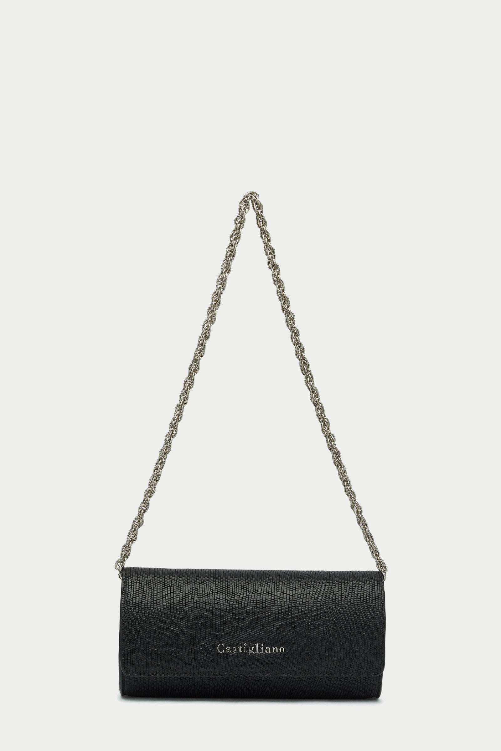 Kinsely BLACK Leather Roll Clutch