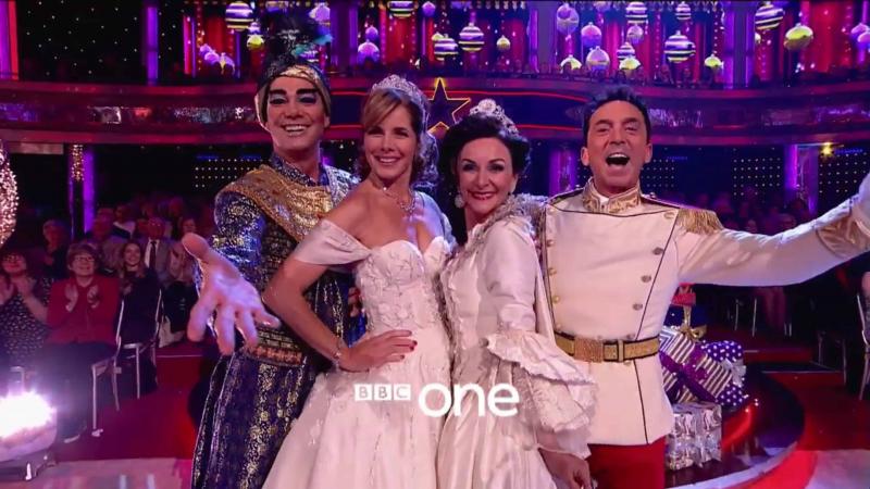 Darcey Bussell in custom Caroline Castigliano on Strictly Come Dancing