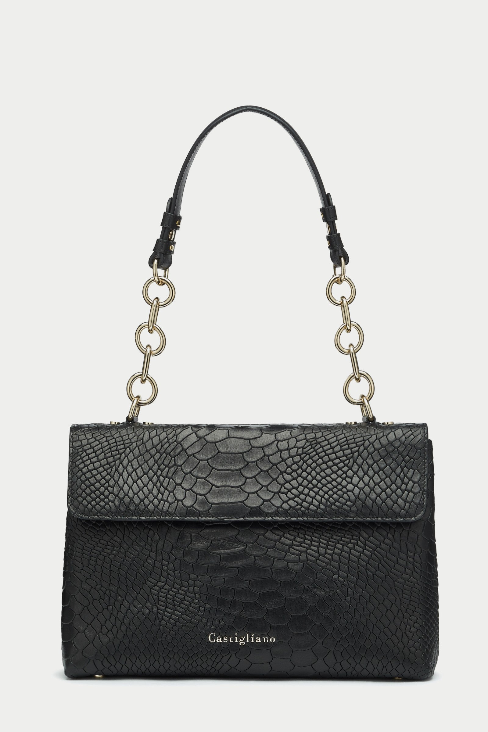 Briella ANACONDA BLACK Leather Handbag