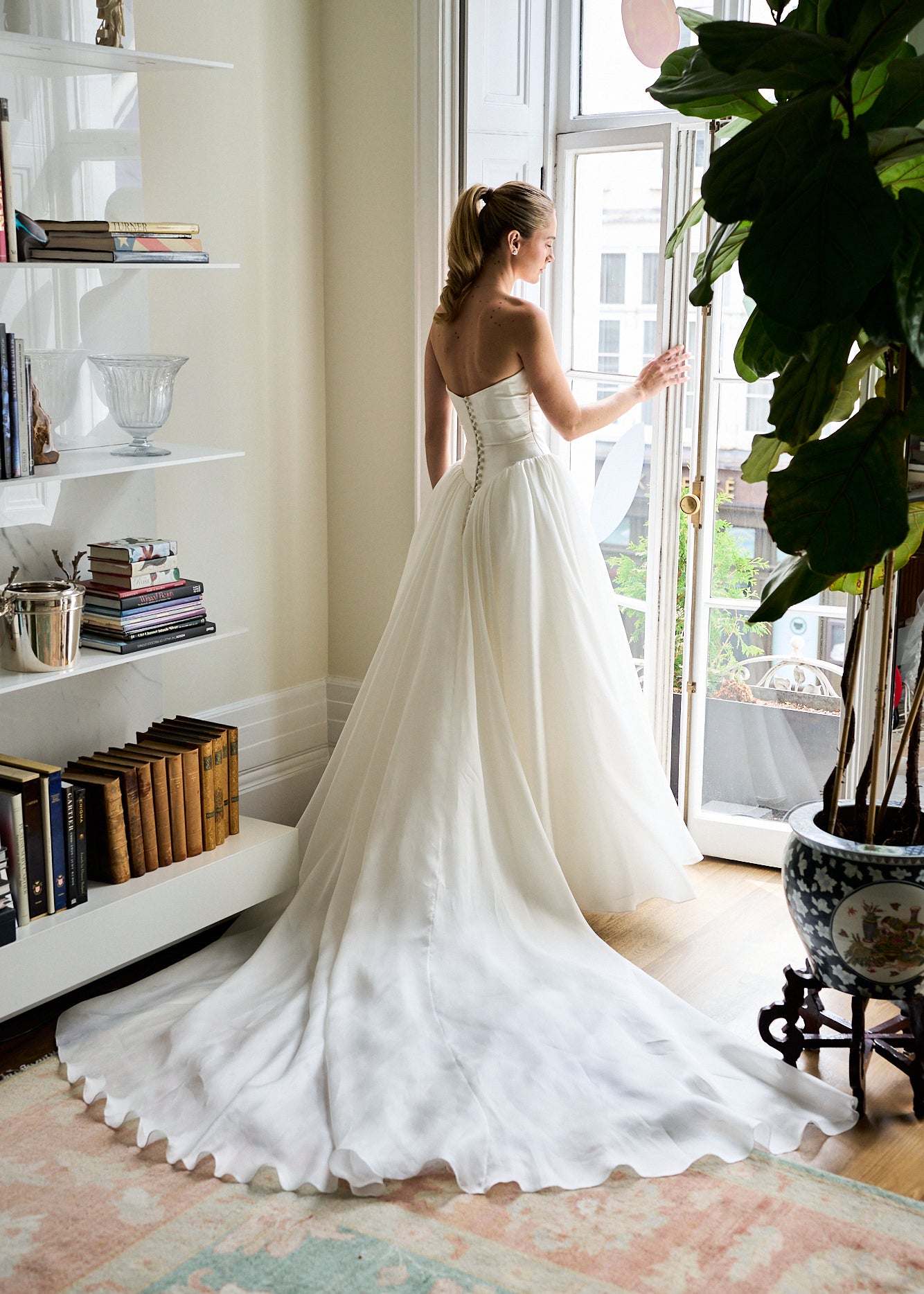 Lavender Dreams: Silk Organza Ballgown Wedding Dress