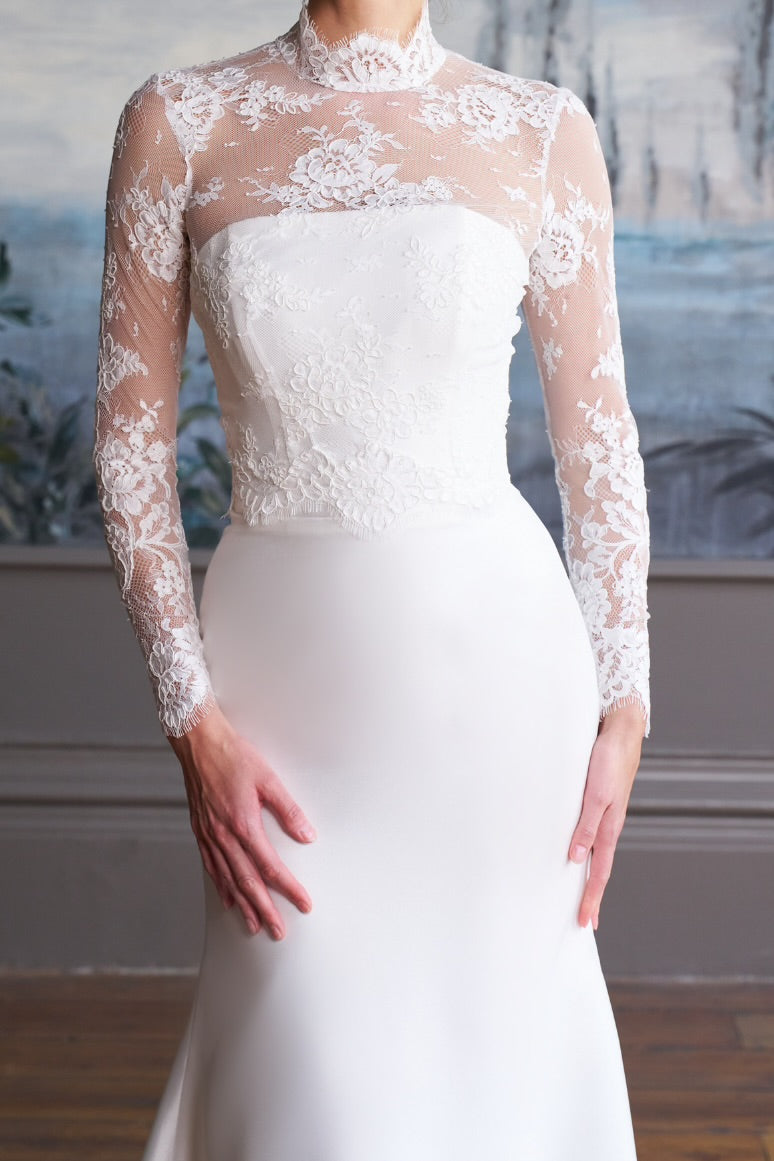 Opal Dahlia Lace Bridal Shrug