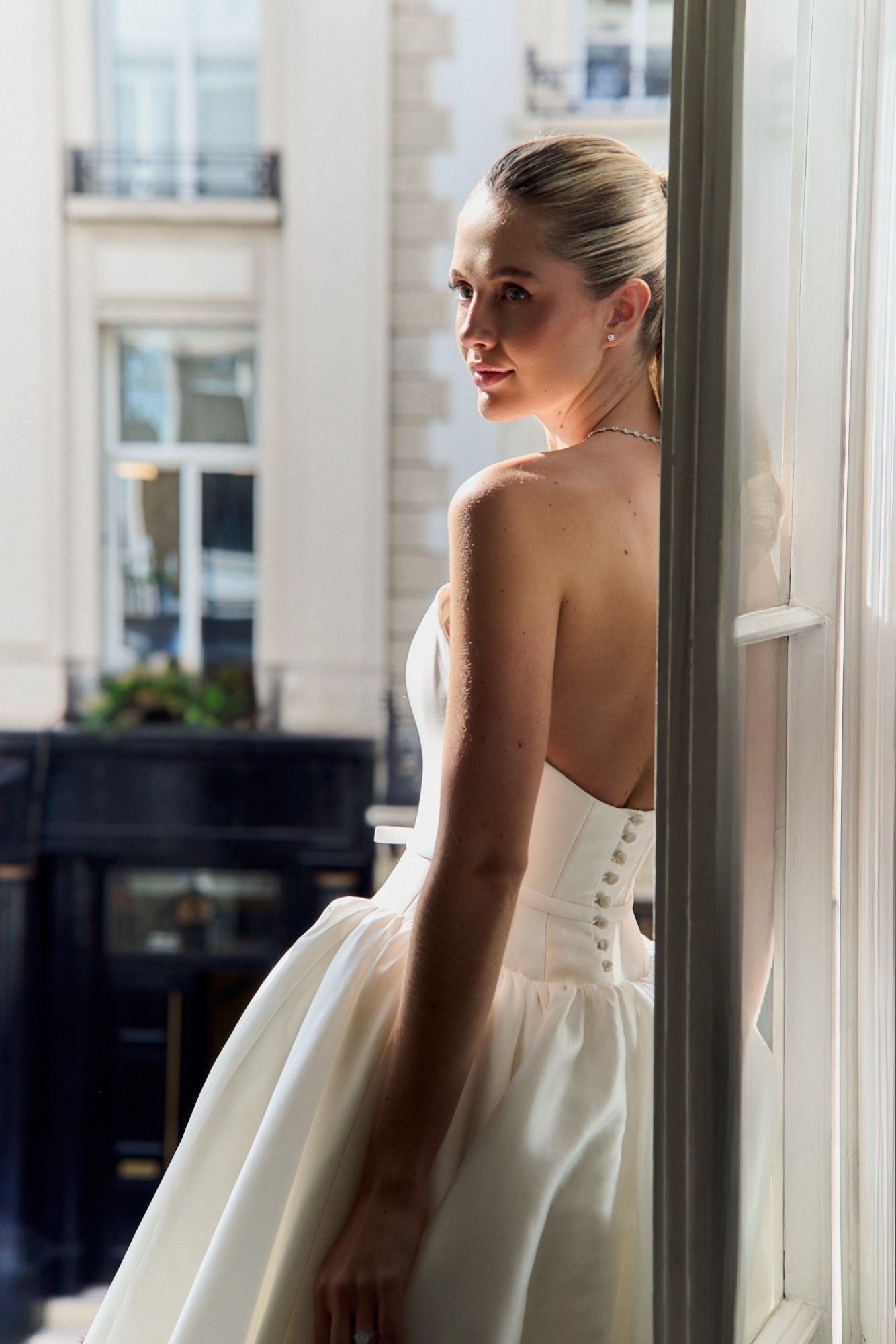 Velvet Orchid: Mikado Dropped-Waist Wedding Dress