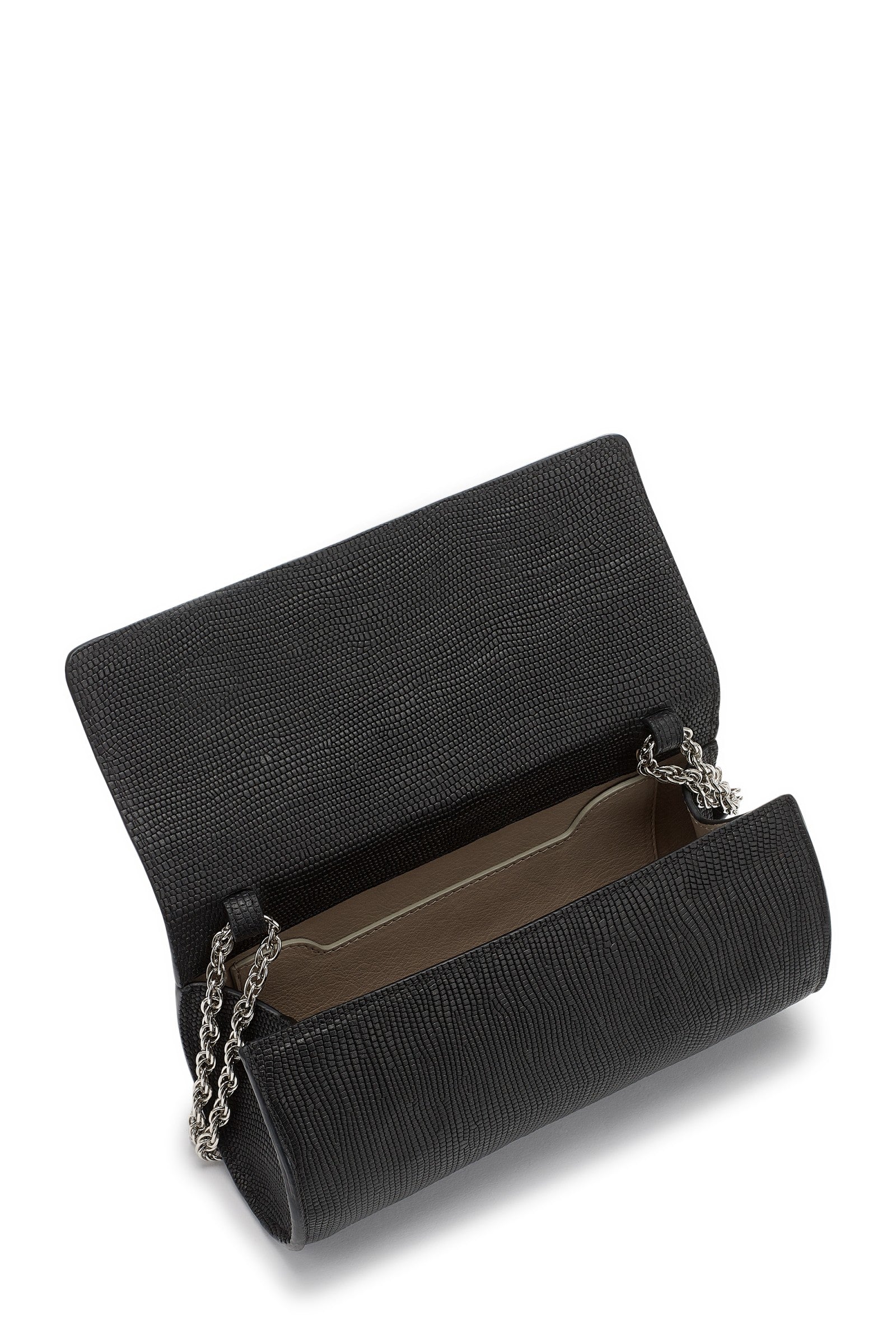 Kinsely BLACK Leather Roll Clutch