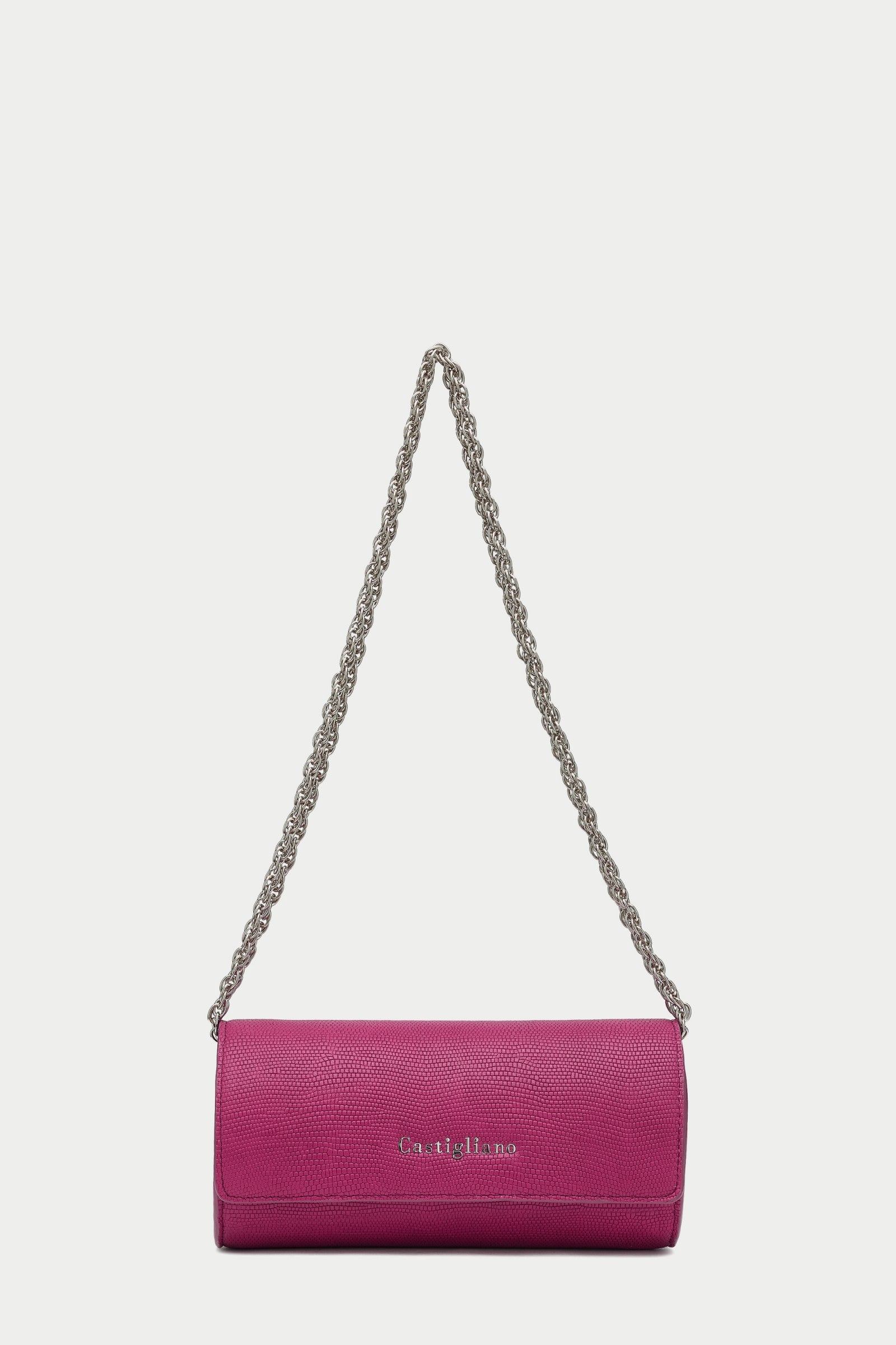 Kinsely FUXIA Leather Roll Clutch