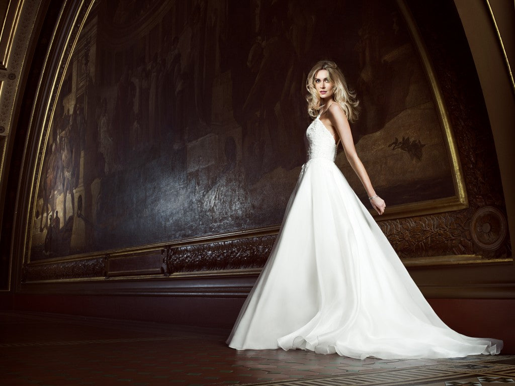 Four Seasons designer wedding gown by Caroline Castigliano