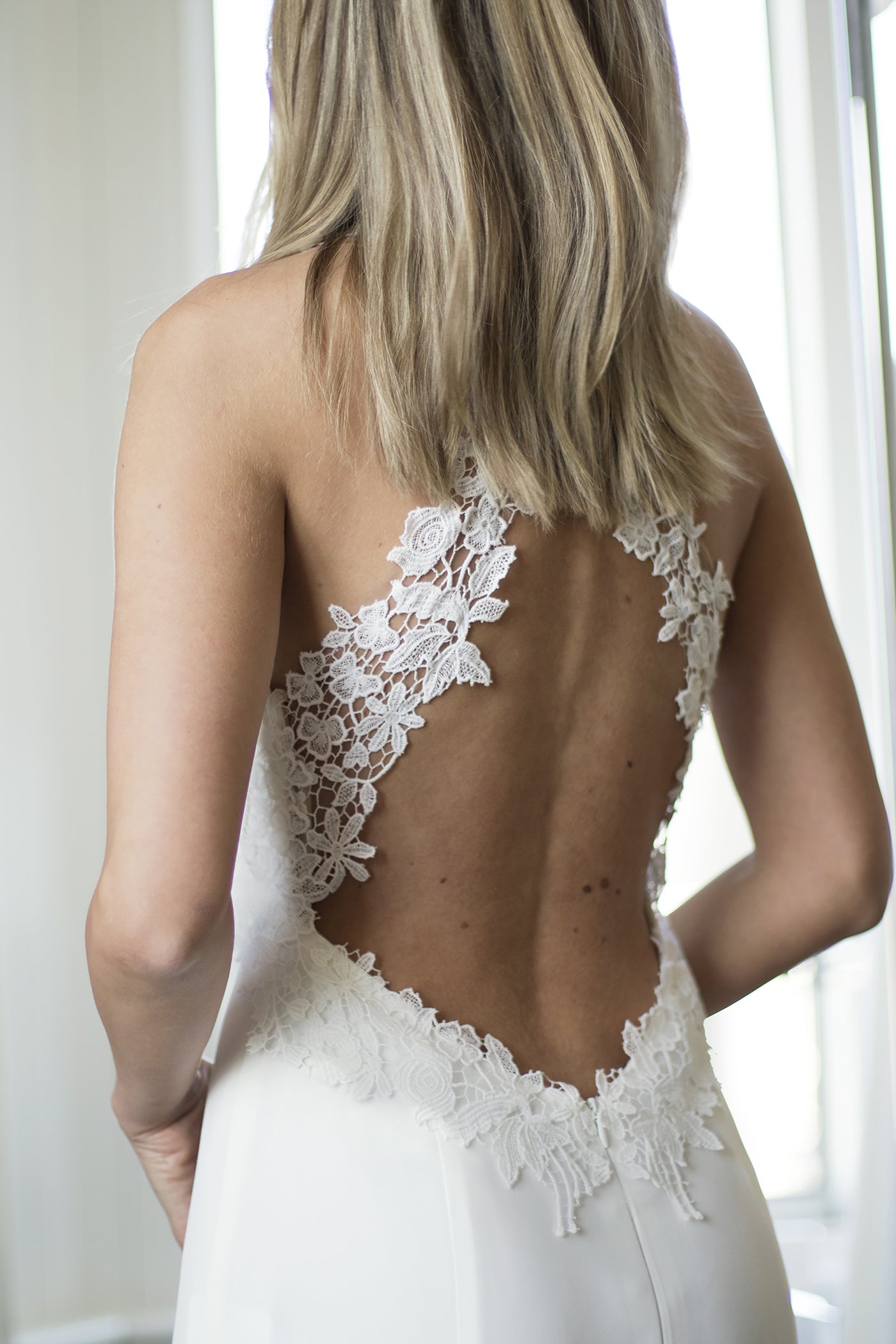 Freya back detail designer wedding dresses by Caroline Castigliano