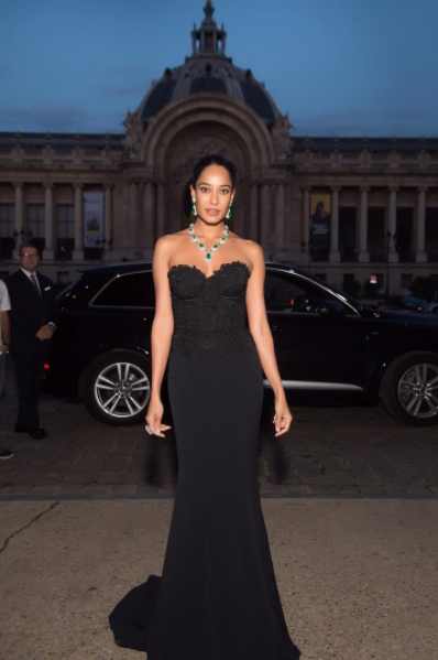 Lisa Haydon wears Caroline Castigliano designer evening dress
