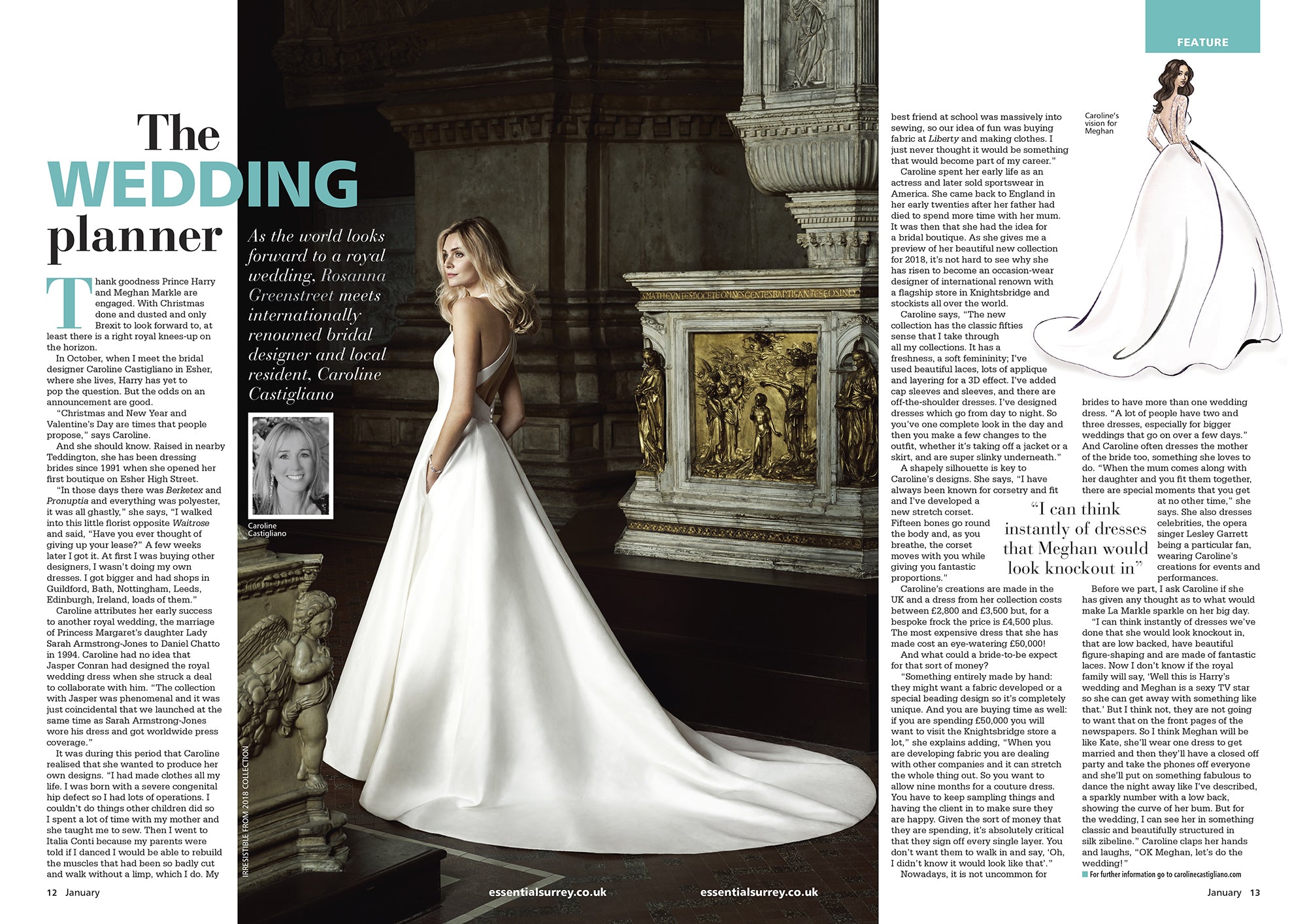 designer wedding dresses by Caroline Castigliano