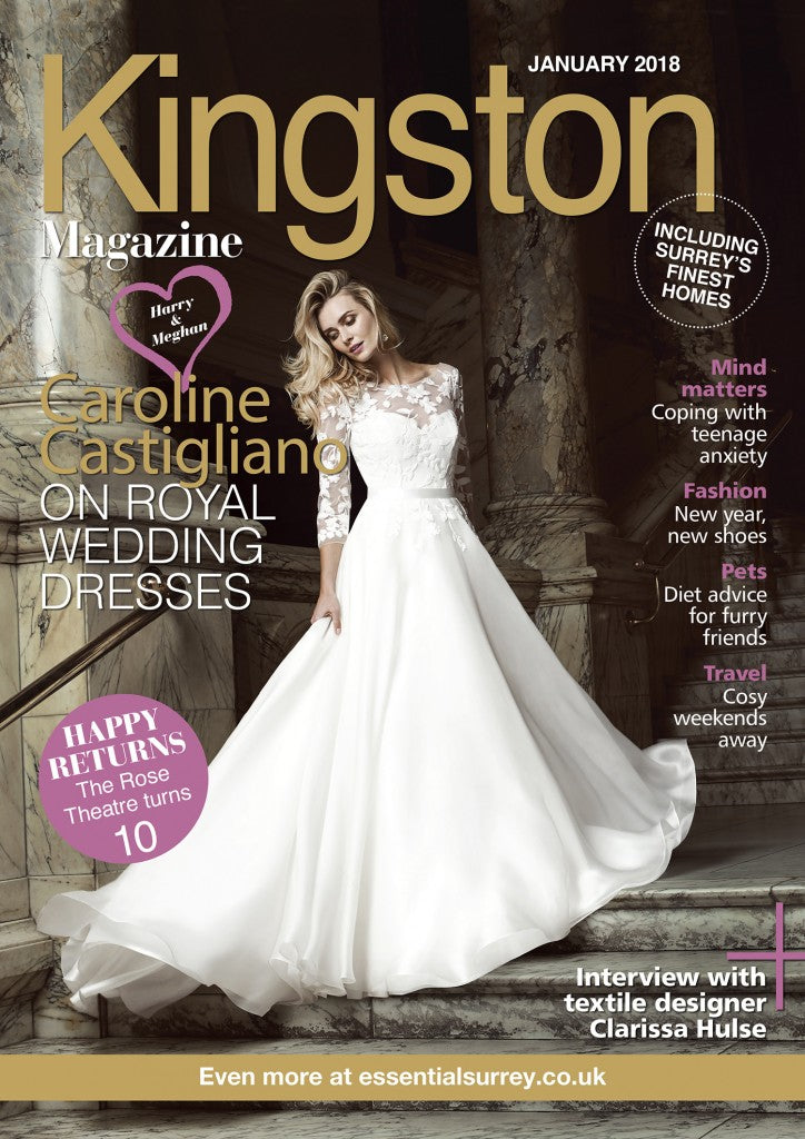Burgundy designer wedding dress by Caroline Castigliano