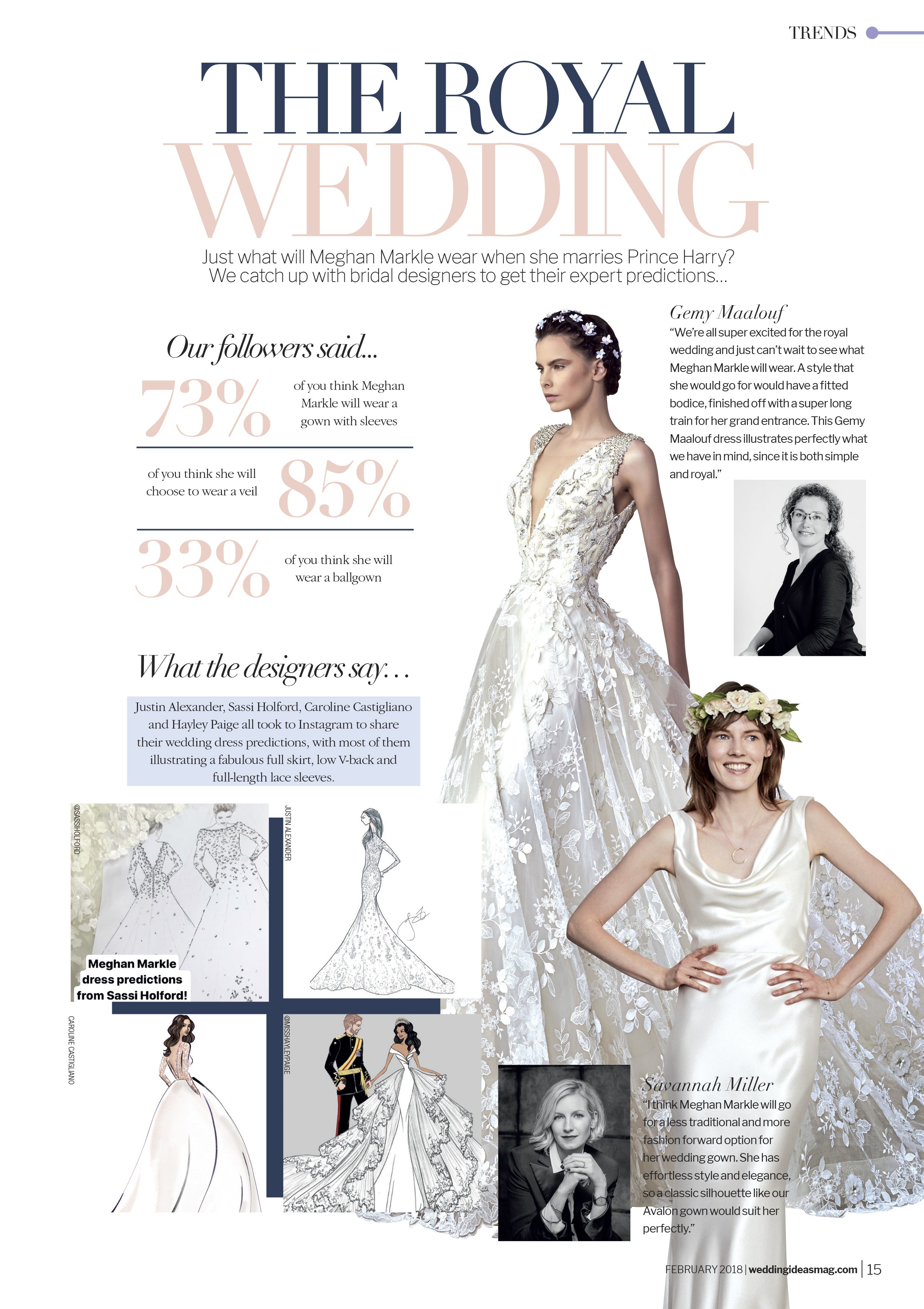 Meghan Markle designer wedding dress by Caroline Castigliano