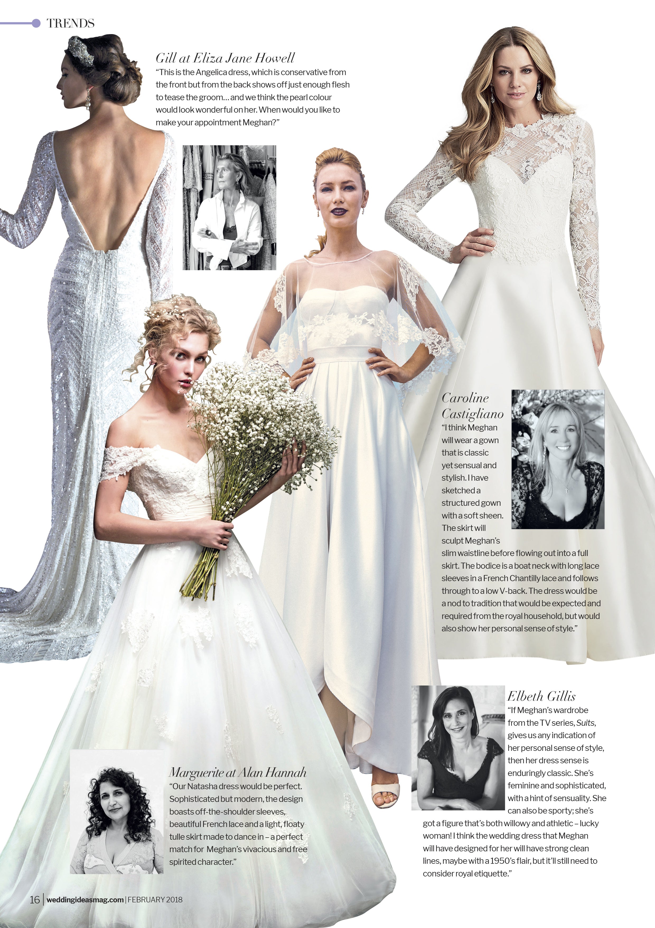 Meghan Markle designer wedding dress by Caroline Castigliano