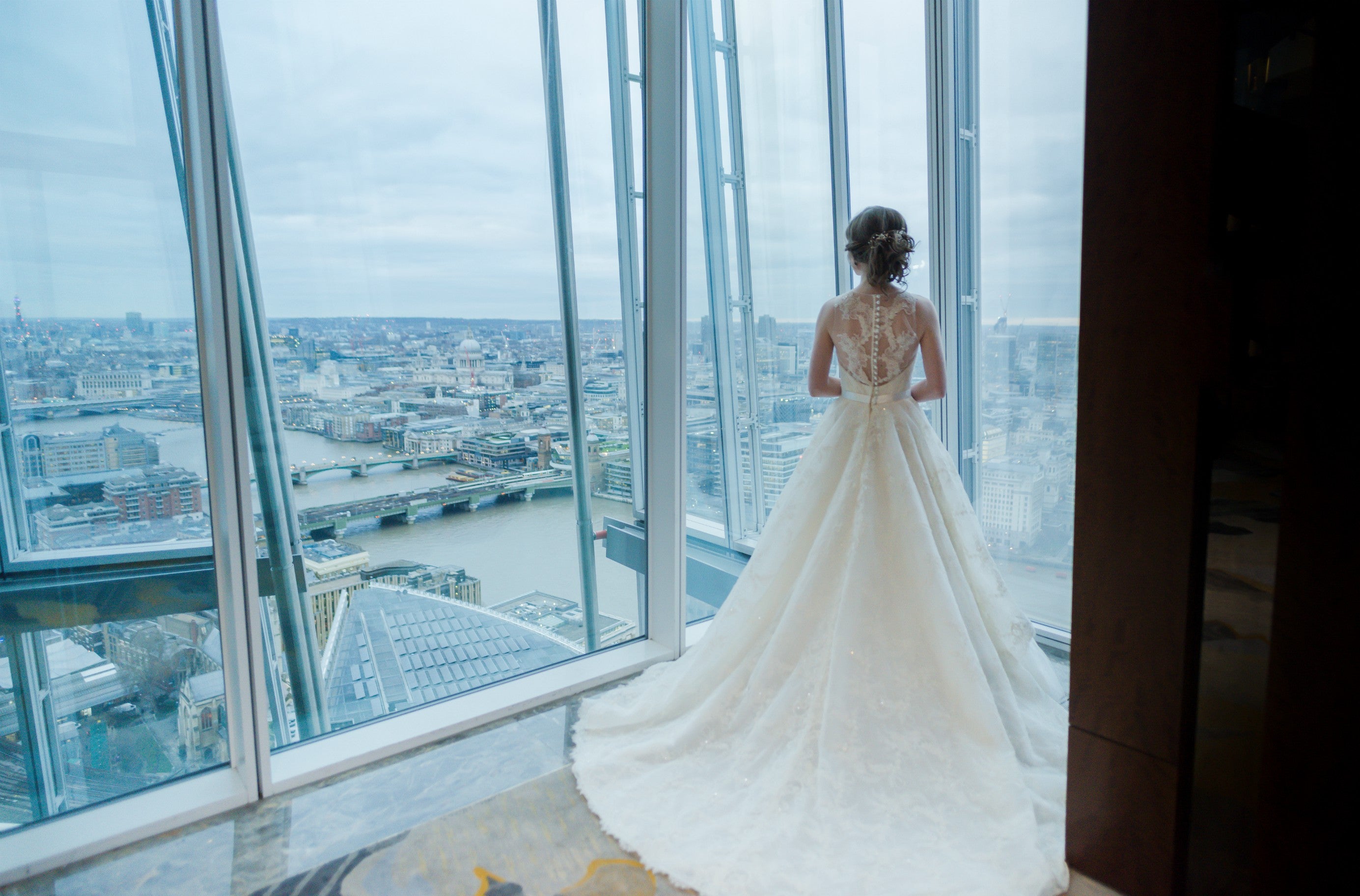 designer wedding gown by Caroline Castigliano