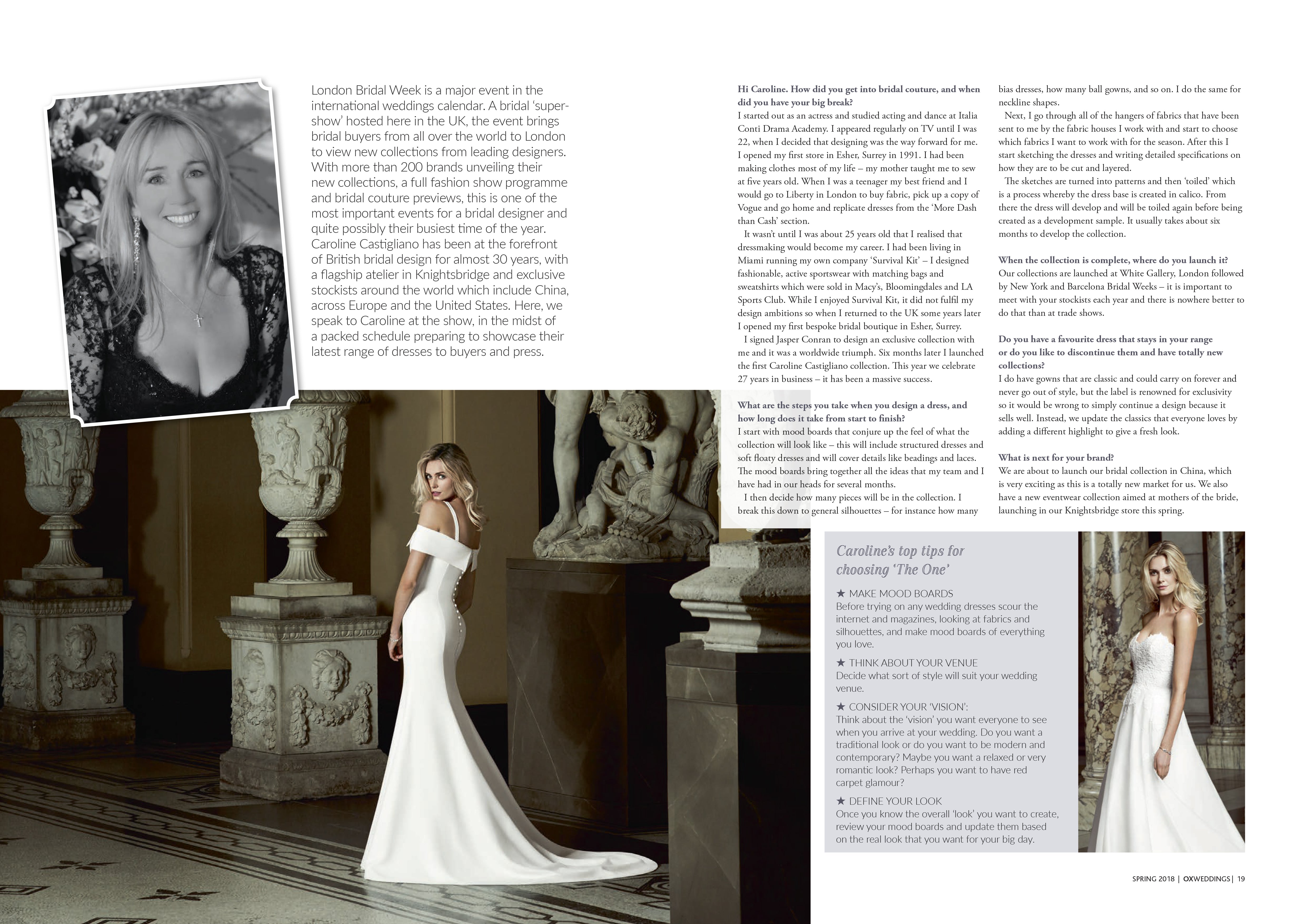 Luxury bridal wear by Caroline Castigliano