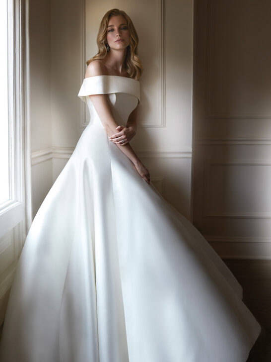Claret luxury wedding dresses by Caroline Castigliano