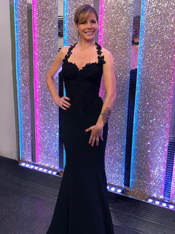 Darcey Bussell bespoke evening gown by Caroline Castigliano